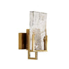 Elegant Ice Crystal Glass Wall Sconce Brass Finish Modern Indoor Light Fixture