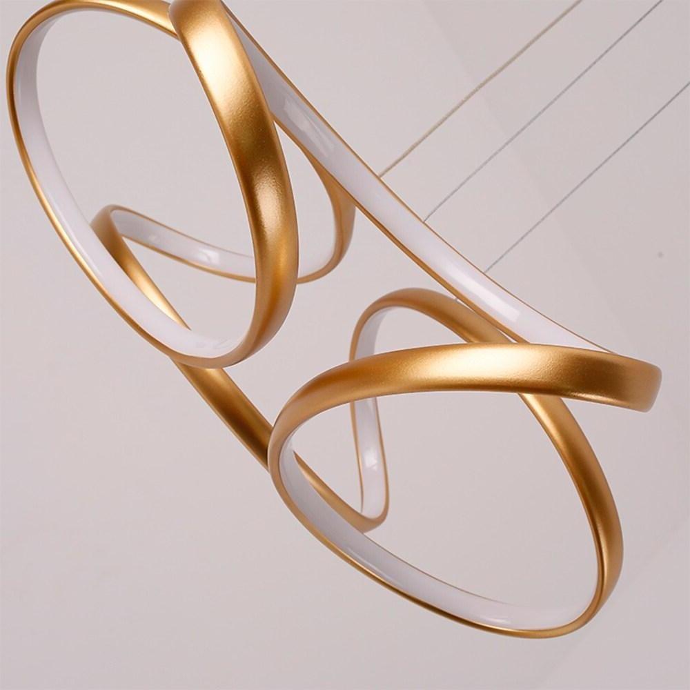 Elegant Interwoven Wave Design LED Gold Pendant Light Modern Metal Chandelier Ceiling Fixture