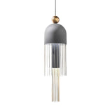 Elegant Metal Tassel Pendant Light with Integrated LED and Clear Glass Shade for Modern Interiors