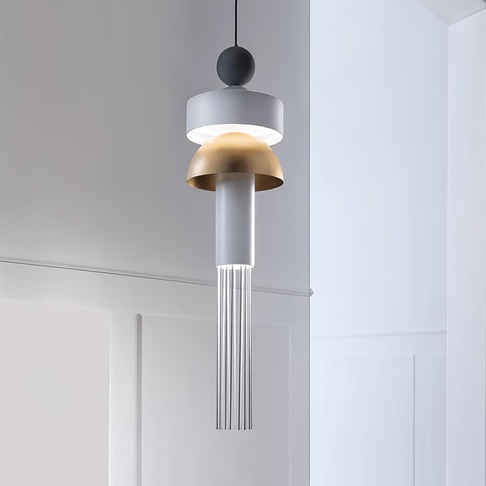 Elegant Metal Tassel Pendant Light with Integrated LED and Clear Glass Shade for Modern Interiors