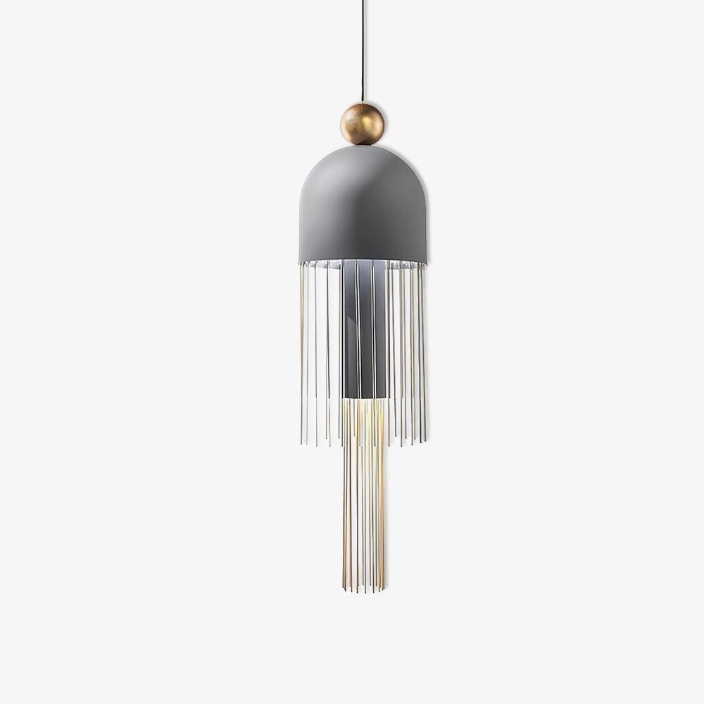 Elegant Metal Tassel Pendant Light with Integrated LED and Clear Glass Shade for Modern Interiors