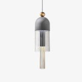 Elegant Metal Tassel Pendant Light with Integrated LED and Clear Glass Shade for Modern Interiors