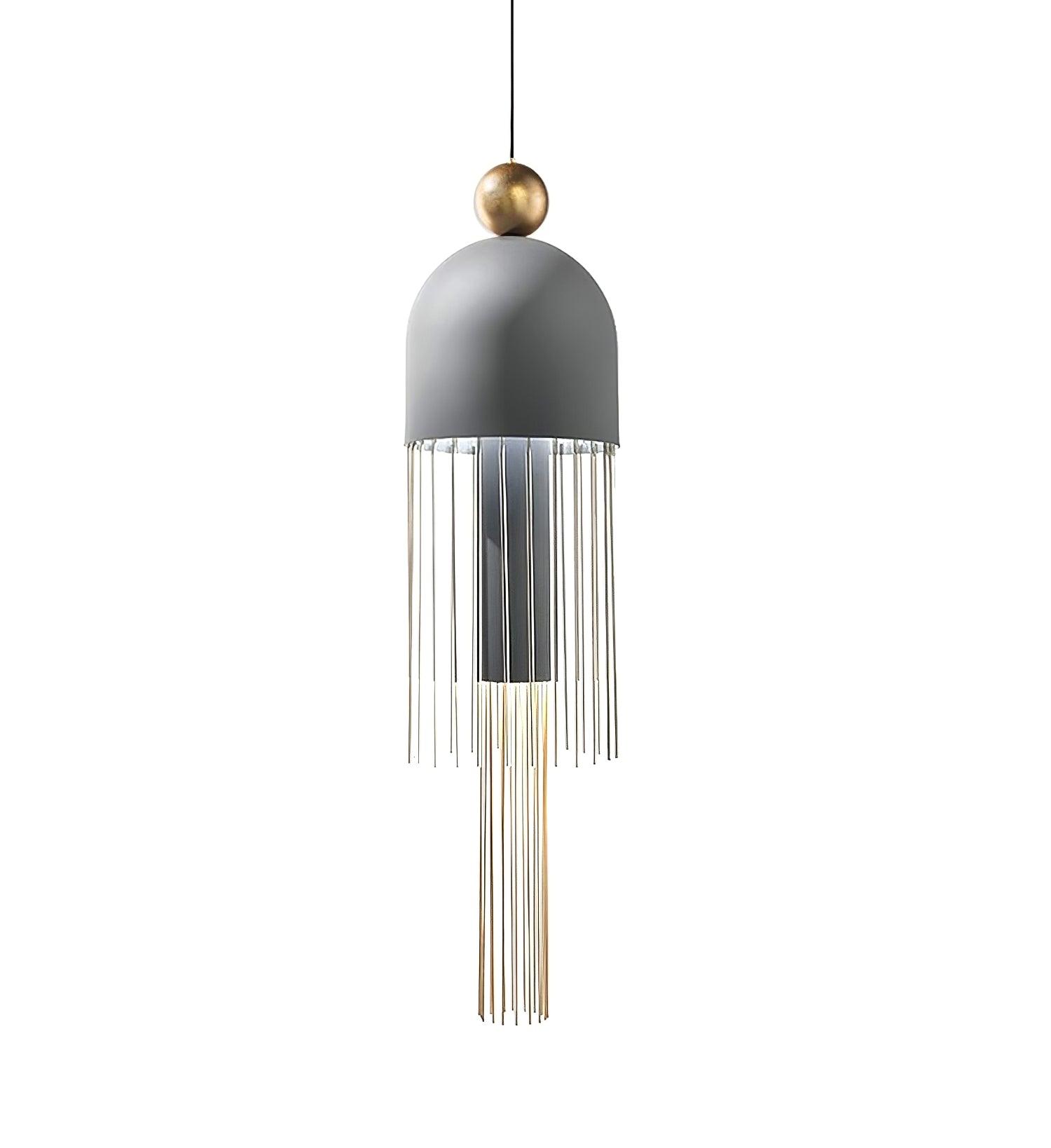 Elegant Metal Tassel Pendant Light with Integrated LED and Clear Glass Shade for Modern Interiors