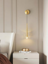Elegant Modern Brass and Crystal Conical LED Wall Sconce for Indoor Spaces