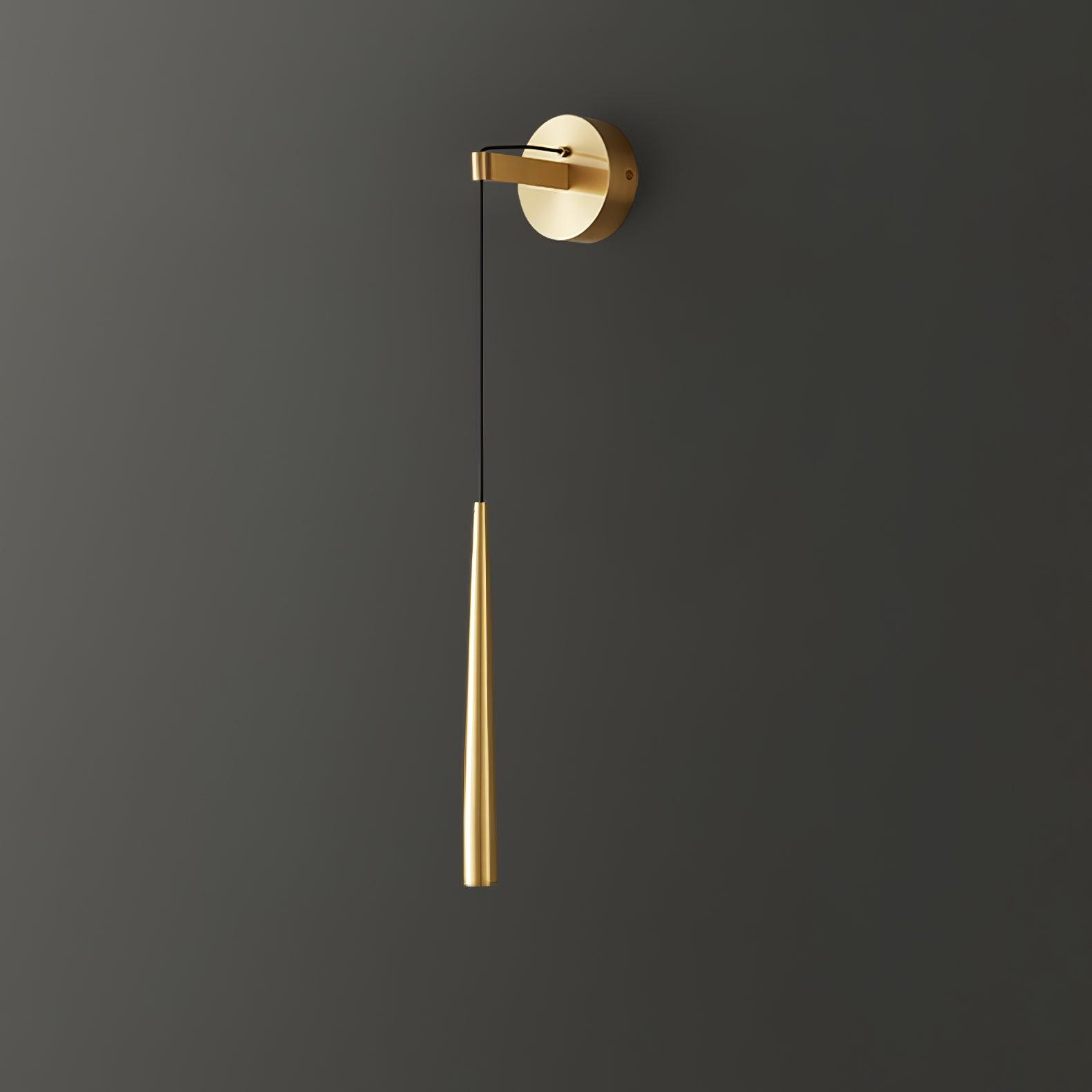 Elegant Modern Brass and Crystal Conical LED Wall Sconce for Indoor Spaces