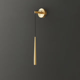 Elegant Modern Brass and Crystal Conical LED Wall Sconce for Indoor Spaces