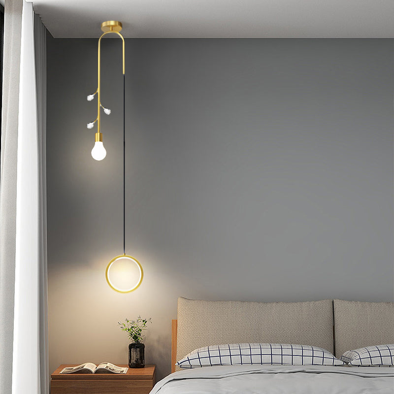 Elegant Modern Crystal Branch Pendant Light with 3 Step Dimming Hanging Lamp for Dining Room Bedroom