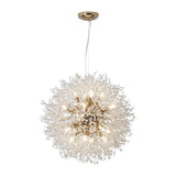 Elegant Modern Crystal Globe Chandelier Metal Firework Ceiling Light for Kitchen and Dining Room
