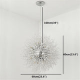 Elegant Modern Crystal Globe Chandelier Metal Firework Ceiling Light for Kitchen and Dining Room