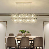 Elegant Modern Crystal LED Chandelier Chrome Finish 12 Light Luxury Pendant Ceiling Lamp