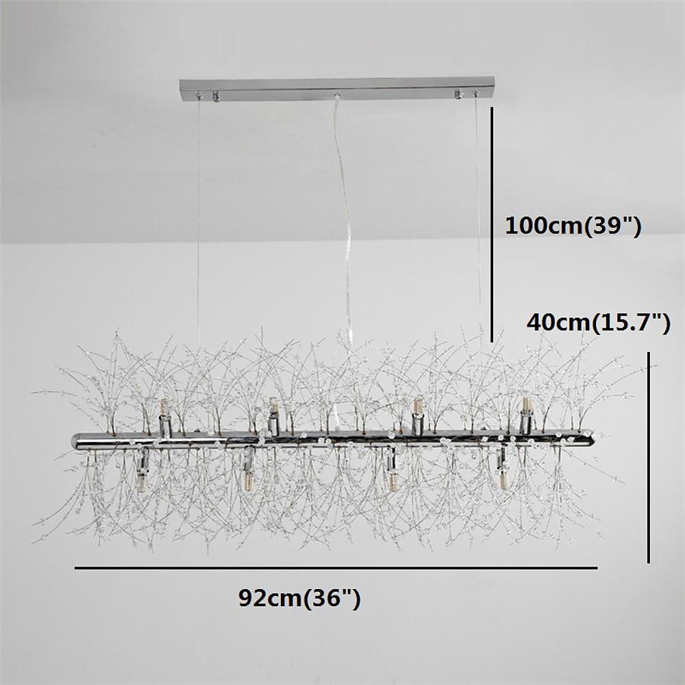 Elegant Modern Crystal LED Chandelier Chrome Finish 12 Light Luxury Pendant Ceiling Lamp