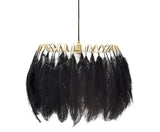 Elegant Modern Feather Pendant Light with Gold Metal Frame for Bedroom and Living Room