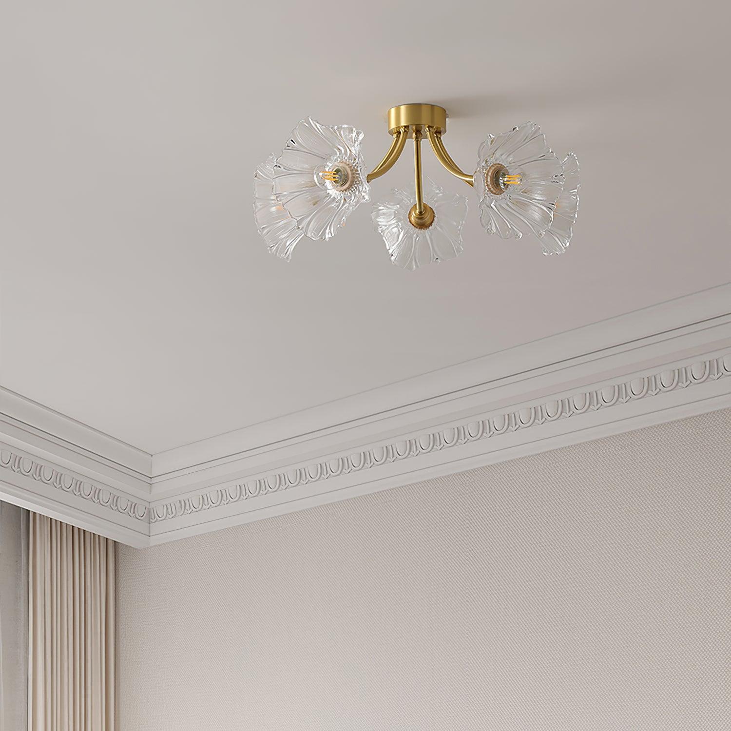 elegant-modern-flower-glass-petal-flush-mount-ceiling-light-in-polished-brass