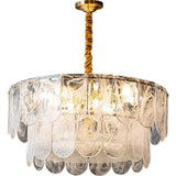 Elegant Modern Glass Lantern Chandelier Metal Ceiling Light for Living Room and Dining Room