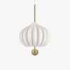 Elegant Mouth Blown Opal Glass Suspension Lamp with Satin Brass Accents