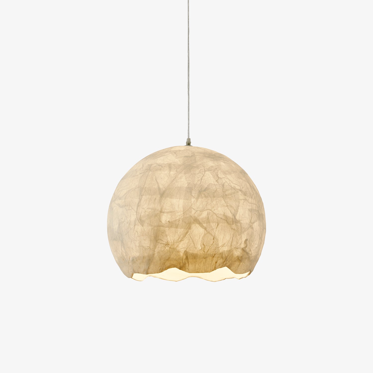 Elegant Mulberry Silk Moon Sphere Pendant Light Modern Indoor Hanging Lamp