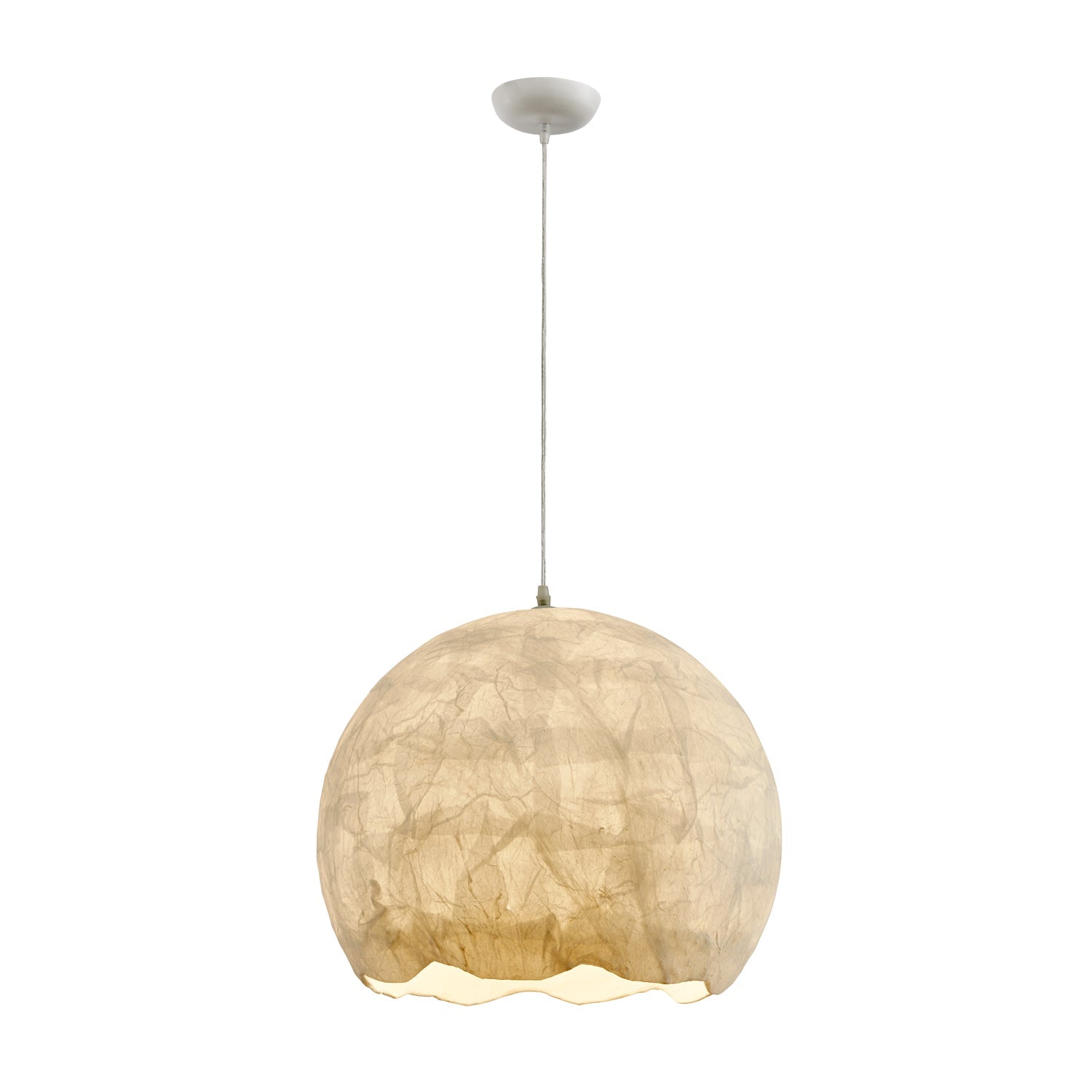 Elegant Mulberry Silk Moon Sphere Pendant Light Modern Indoor Hanging Lamp