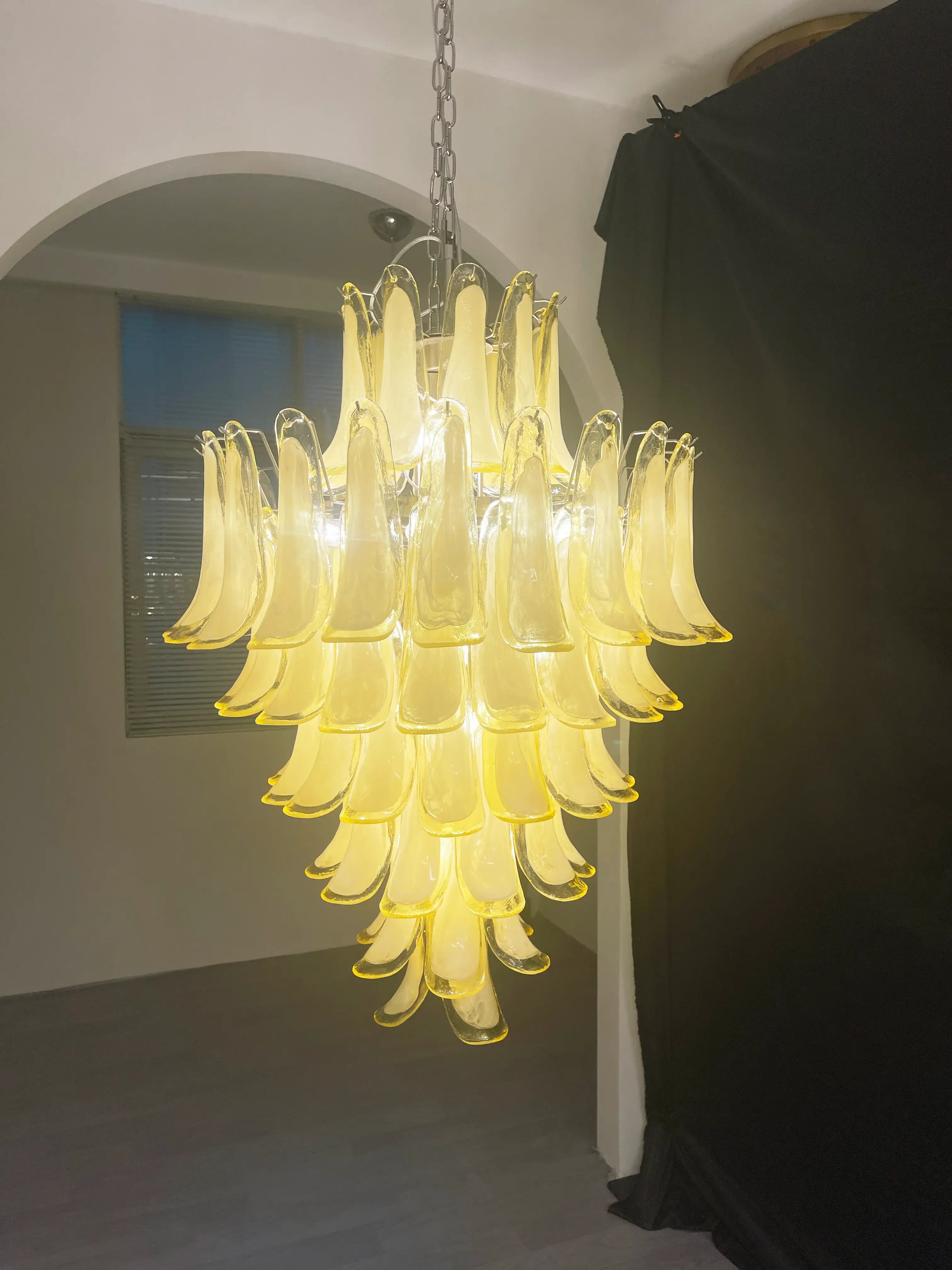 elegant-murano-hand-blown-caramel-glass-petal-chandelier-for-luxury-living-rooms-and-foyers