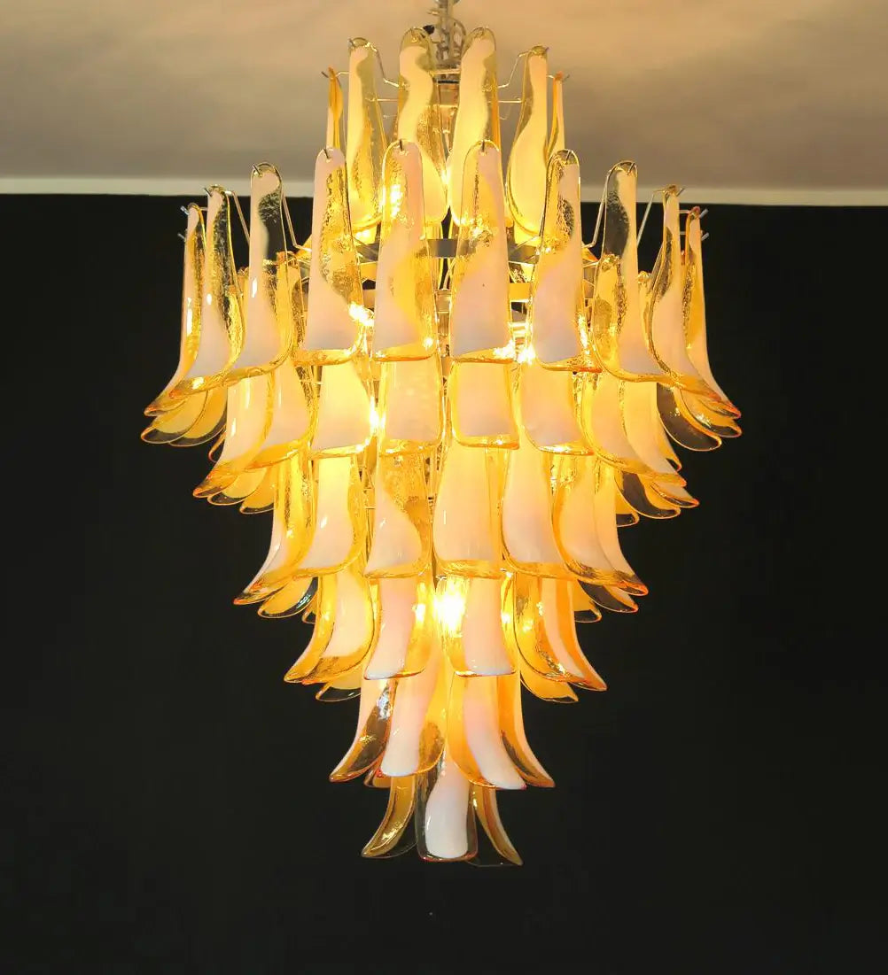 elegant-murano-hand-blown-caramel-glass-petal-chandelier-for-luxury-living-rooms-and-foyers