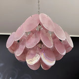 elegant-murano-pink-glass-disk-chandelier-for-modern-dining-room-lighting