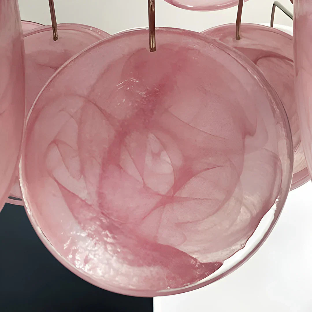 elegant-murano-pink-glass-disk-chandelier-for-modern-dining-room-lighting