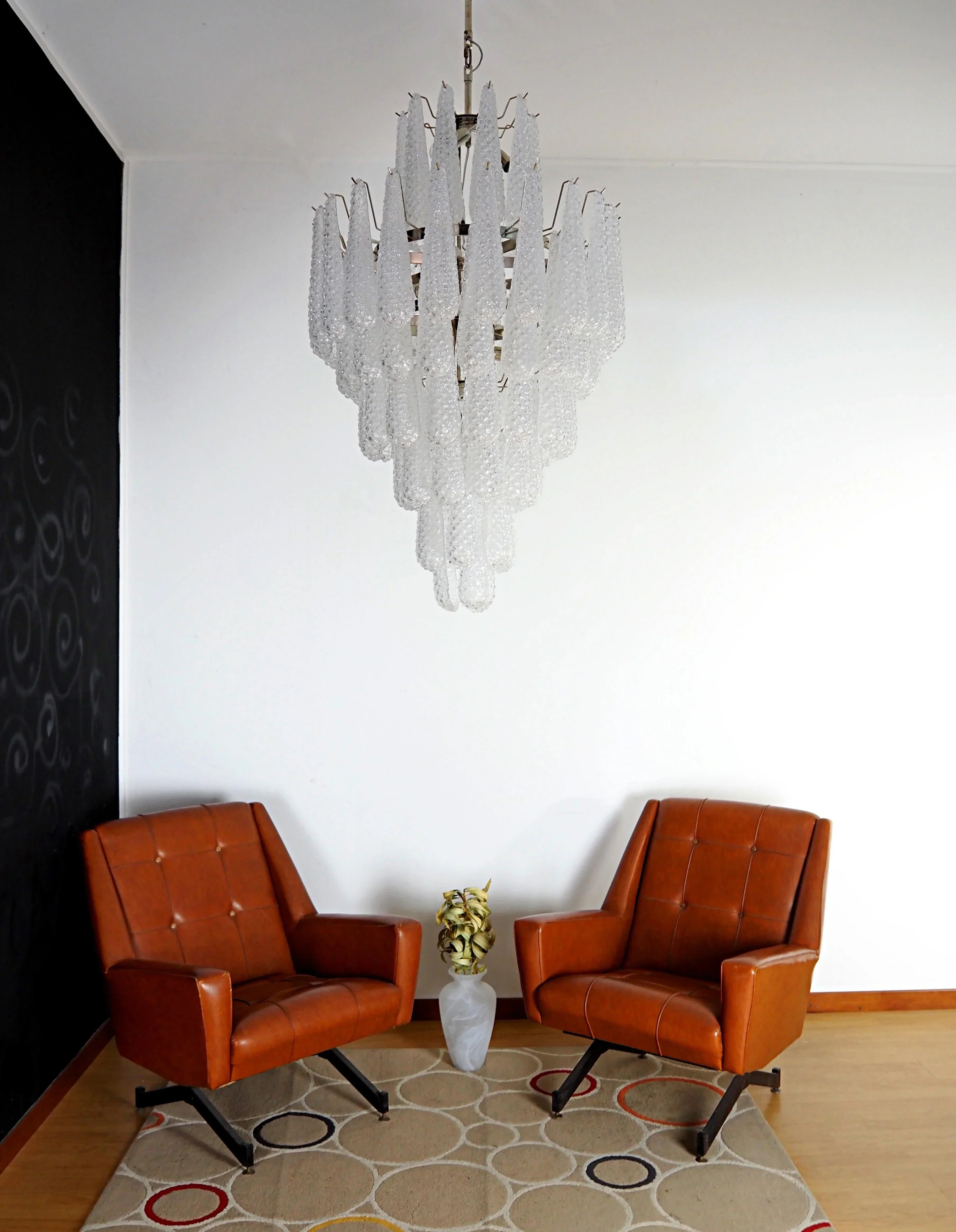 elegant-murano-style-transparent-glass-petal-chandelier-for-modern-living-room