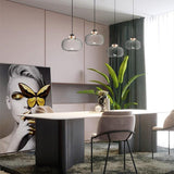 Elegant Nordic Glass Globe LED Pendant Lamp Modern Kitchen Island Hanging Light for Dining Areas