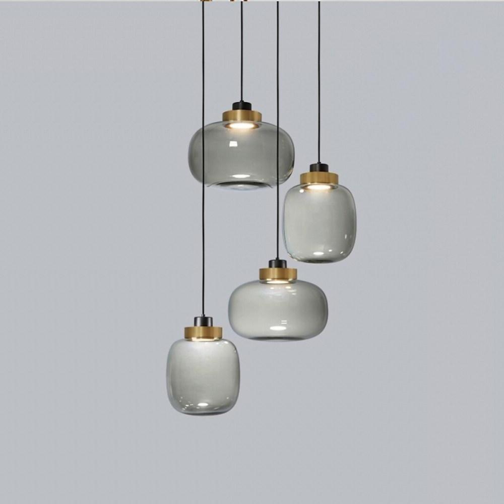 Elegant Nordic Glass Globe LED Pendant Lamp Modern Kitchen Island Hanging Light for Dining Areas