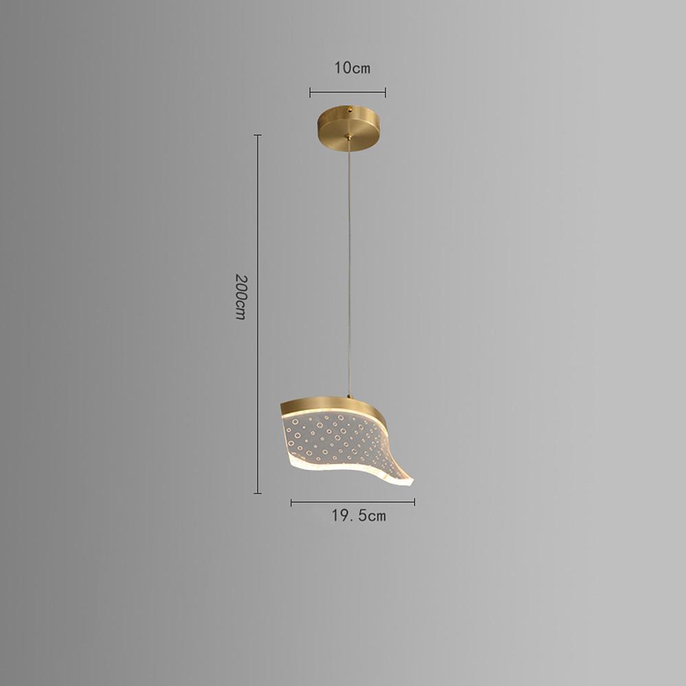 Elegant Nordic Gold Copper Acrylic Pendant Lamp with Irregular Geometric Shape