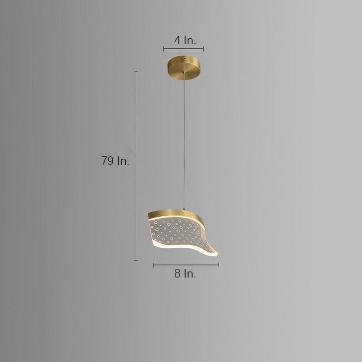 Elegant Nordic Gold Copper Acrylic Pendant Lamp with Irregular Geometric Shape