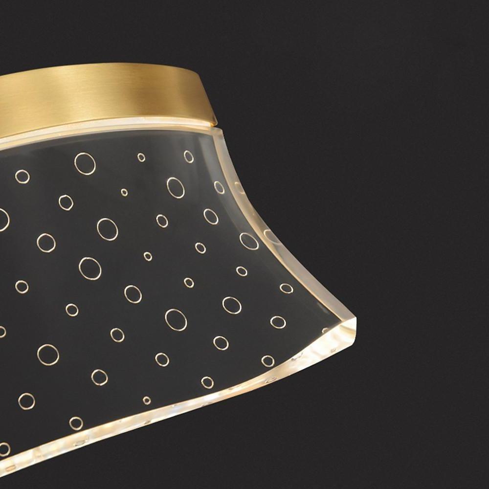 Elegant Nordic Gold Copper Acrylic Pendant Lamp with Irregular Geometric Shape