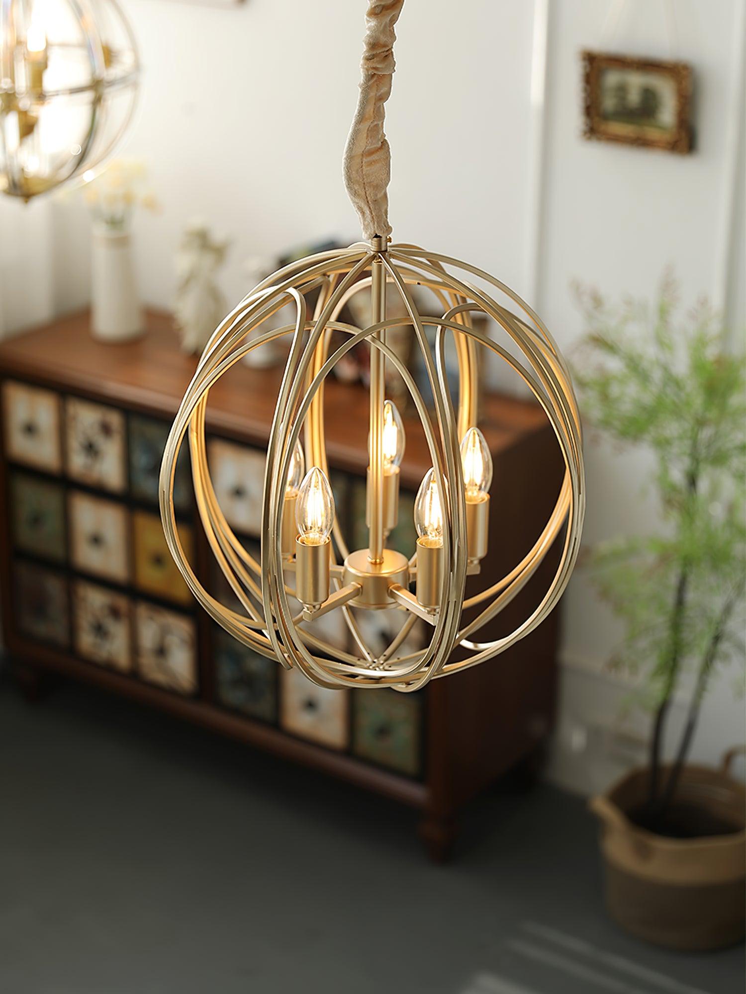 Elegant Ofelia Geometric Gold Circle Pendant Light for Contemporary Home Interiors