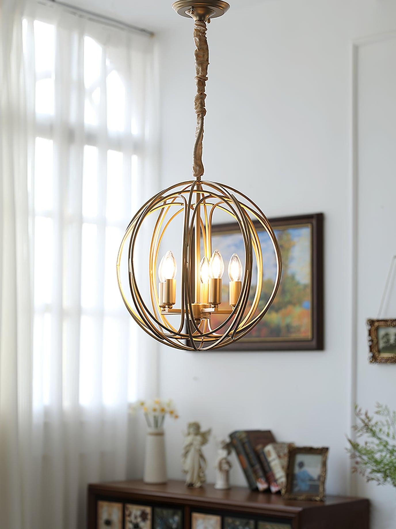 Elegant Ofelia Geometric Gold Circle Pendant Light for Contemporary Home Interiors