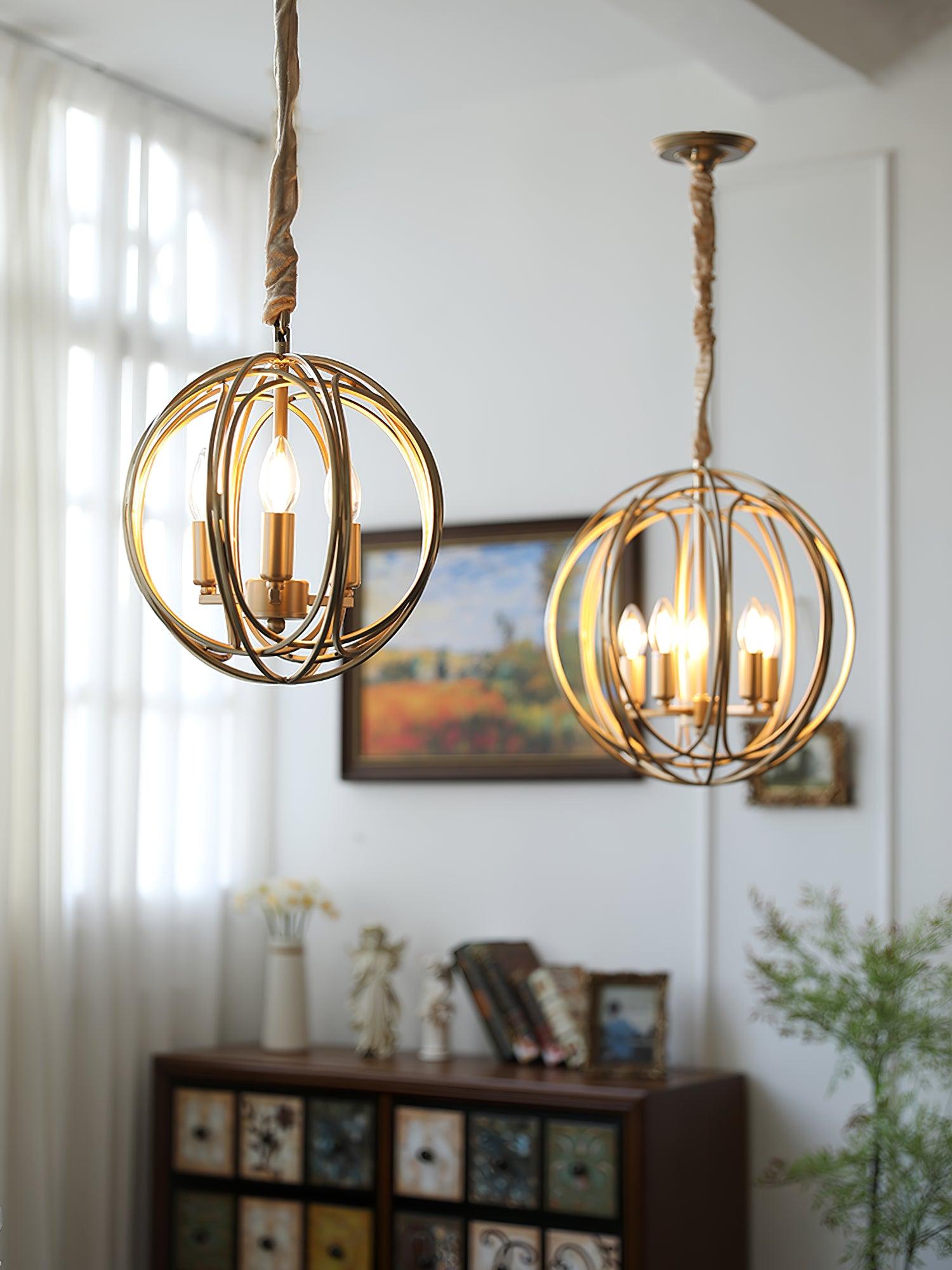 Elegant Ofelia Geometric Gold Circle Pendant Light for Contemporary Home Interiors