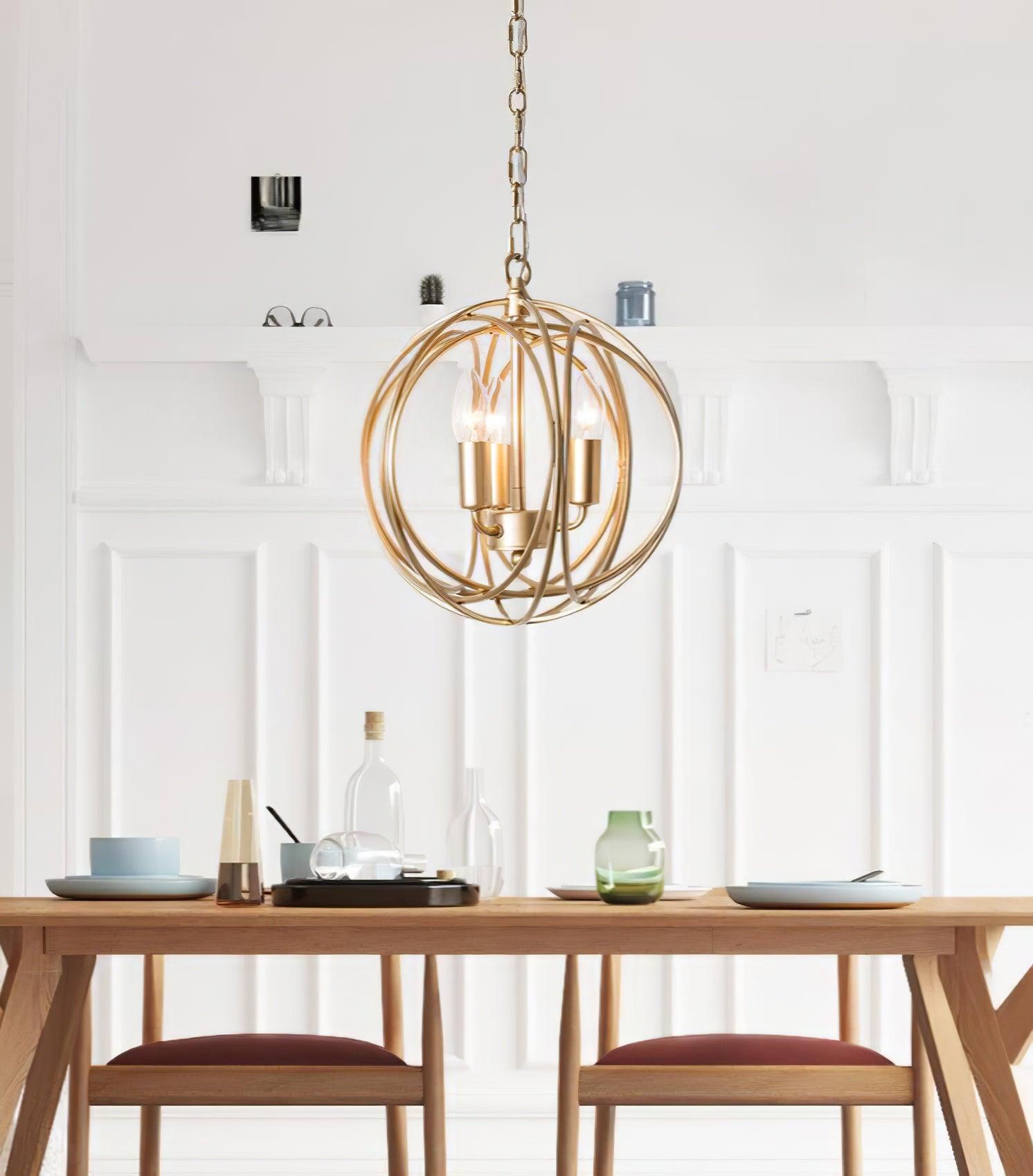 Elegant Ofelia Geometric Gold Circle Pendant Light for Contemporary Home Interiors