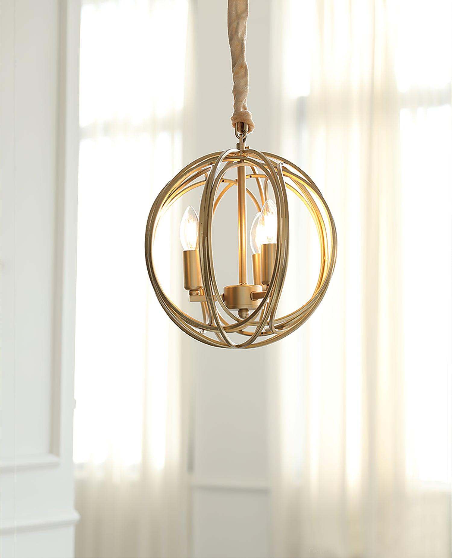 Elegant Ofelia Geometric Gold Circle Pendant Light for Contemporary Home Interiors