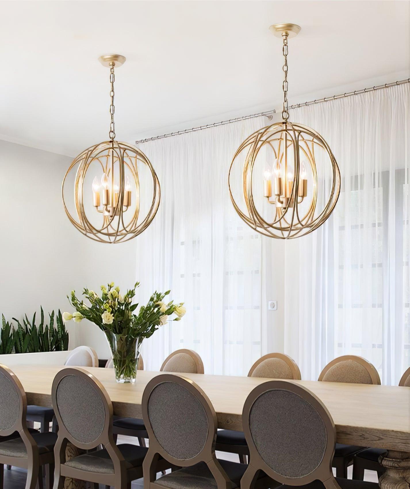 Elegant Ofelia Geometric Gold Circle Pendant Light for Contemporary Home Interiors