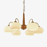 Elegant Persimmon Glass Chandelier Mid Century Modern Pendant Lighting