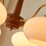 Elegant Persimmon Glass Chandelier Mid Century Modern Pendant Lighting