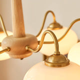 Elegant Persimmon Glass Chandelier Mid Century Modern Pendant Lighting