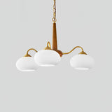 Elegant Persimmon Glass Chandelier Mid Century Modern Pendant Lighting