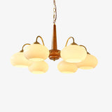 Elegant Persimmon Glass Chandelier Mid Century Modern Pendant Lighting