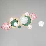 Elegant Pink and White Lotus Crown Floral Chandelier for Modern Living Spaces and Bedrooms