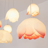 Elegant Pink and White Lotus Crown Floral Chandelier for Modern Living Spaces and Bedrooms