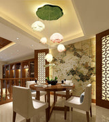 Elegant Pink and White Lotus Crown Floral Chandelier for Modern Living Spaces and Bedrooms