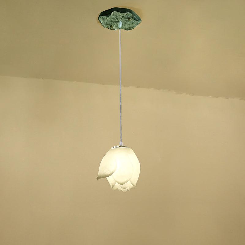 Elegant Pink and White Lotus Crown Floral Chandelier for Modern Living Spaces and Bedrooms