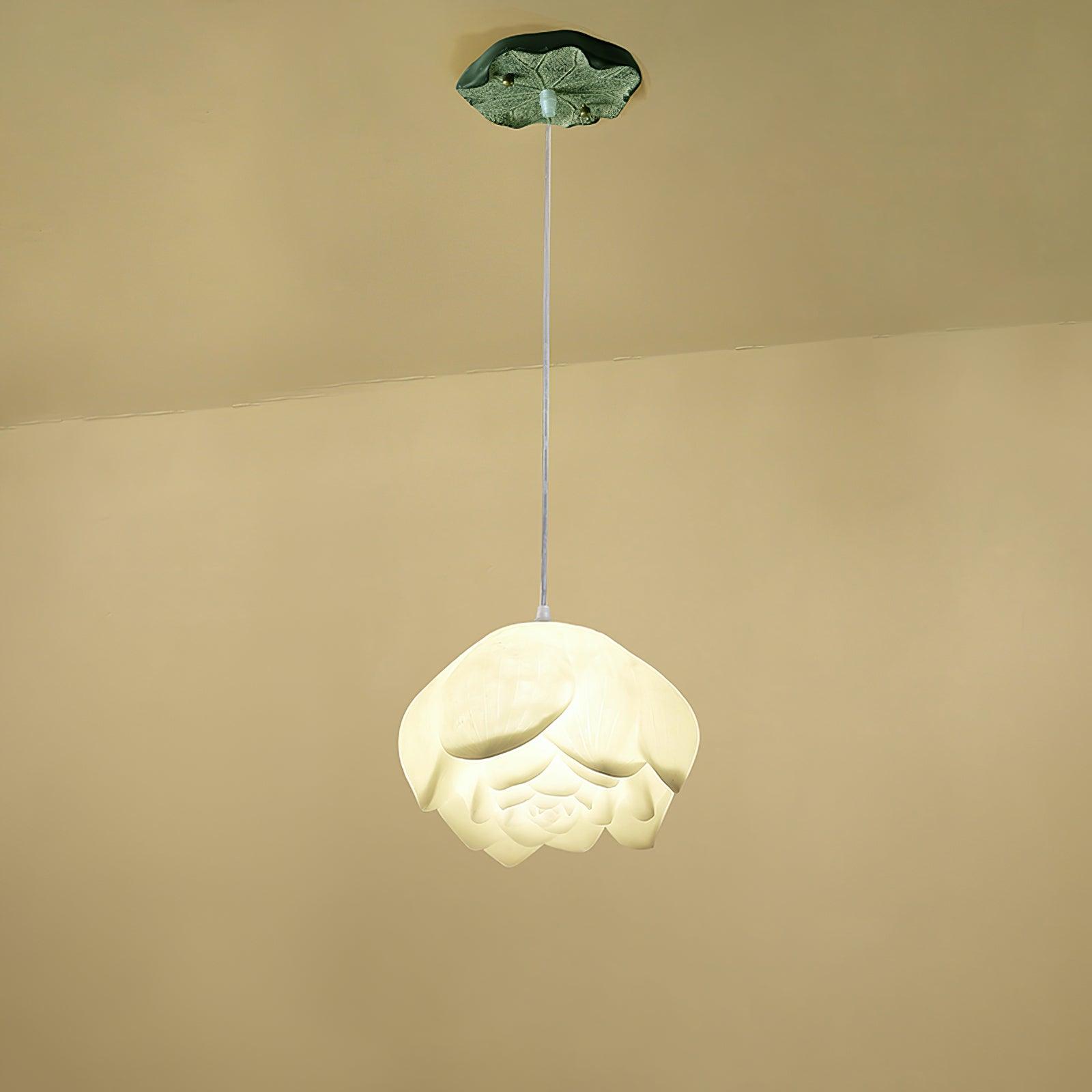 Elegant Pink and White Lotus Crown Floral Chandelier for Modern Living Spaces and Bedrooms