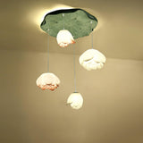 Elegant Pink and White Lotus Crown Floral Chandelier for Modern Living Spaces and Bedrooms