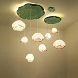 Elegant Pink and White Lotus Crown Floral Chandelier for Modern Living Spaces and Bedrooms