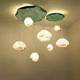 Elegant Pink and White Lotus Crown Floral Chandelier for Modern Living Spaces and Bedrooms